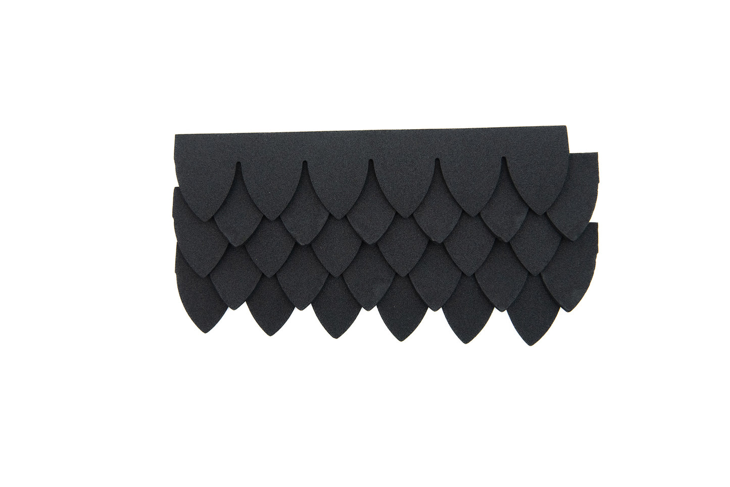 Pre-cut foam scales row