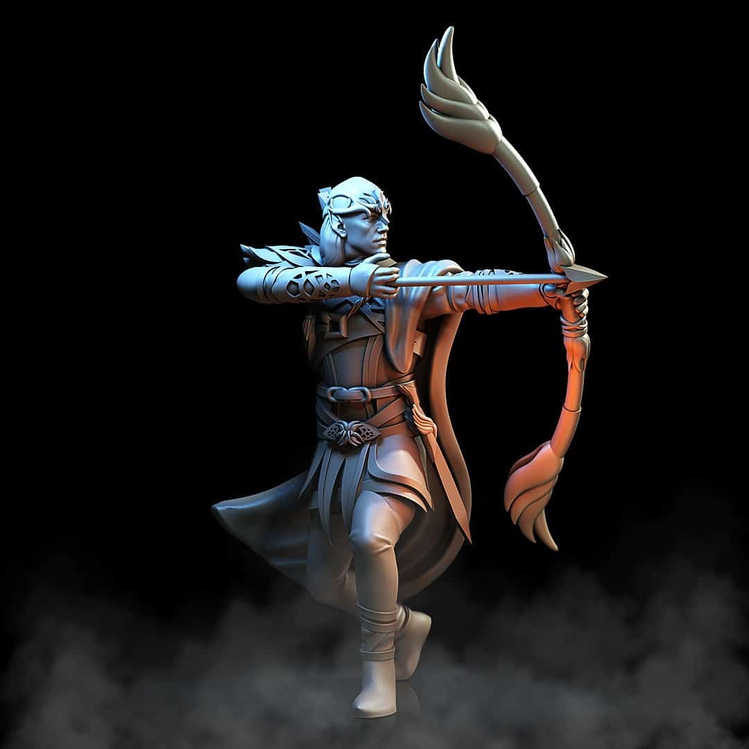 Zonne-elf doler (Sun elf outstrider) (poses)