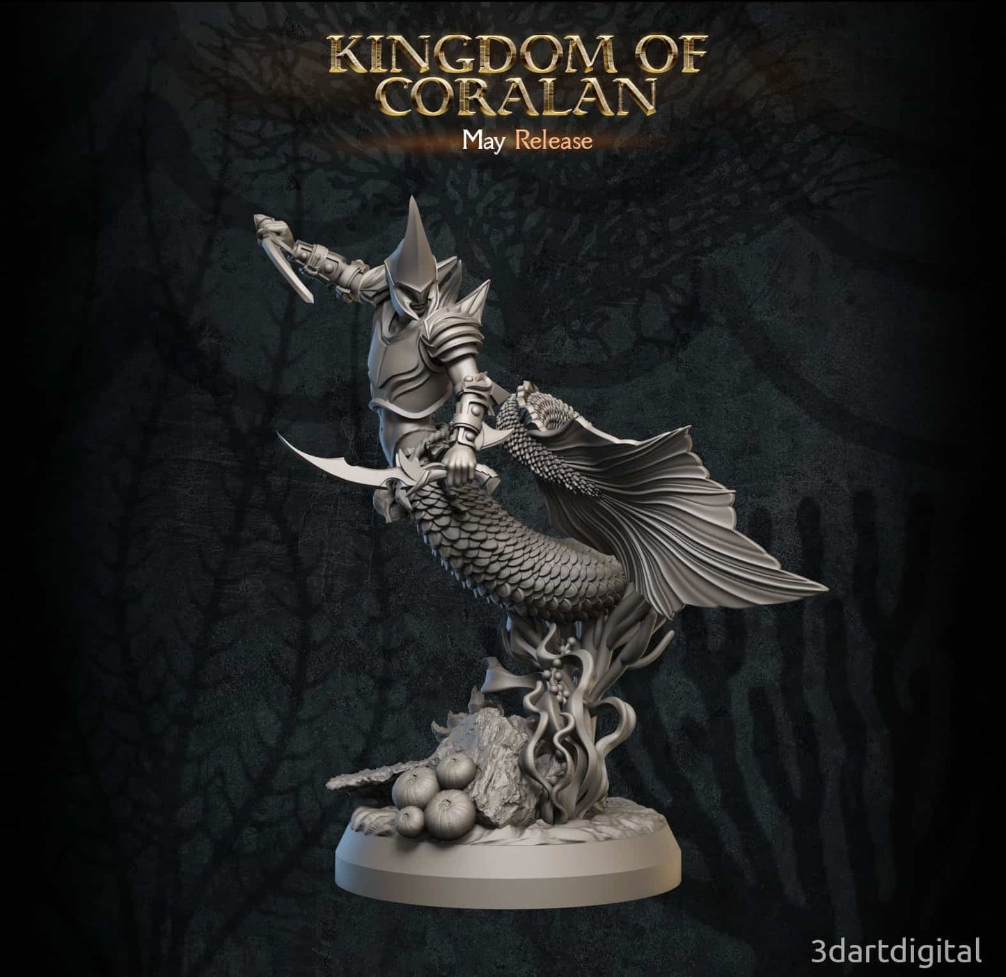 Koraalbewoner Zeemeerwacht (Coralan Merfolk Guard, Mizuna the Grasper)(Poses)