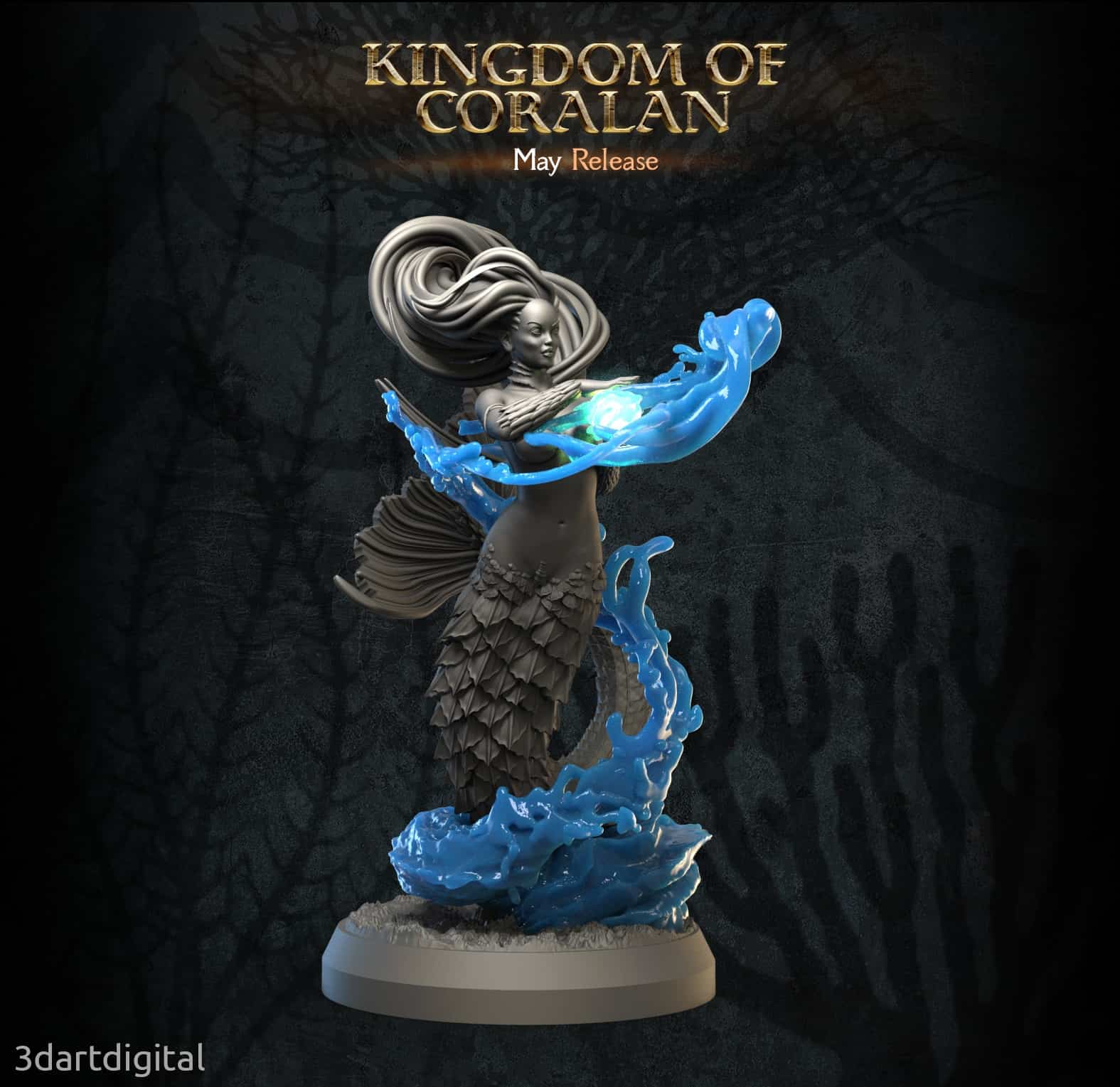 Koraalbewoner Zeemeermagiër (Coralan Merfolk Mage, Arqan Wavesplitter)(Poses)