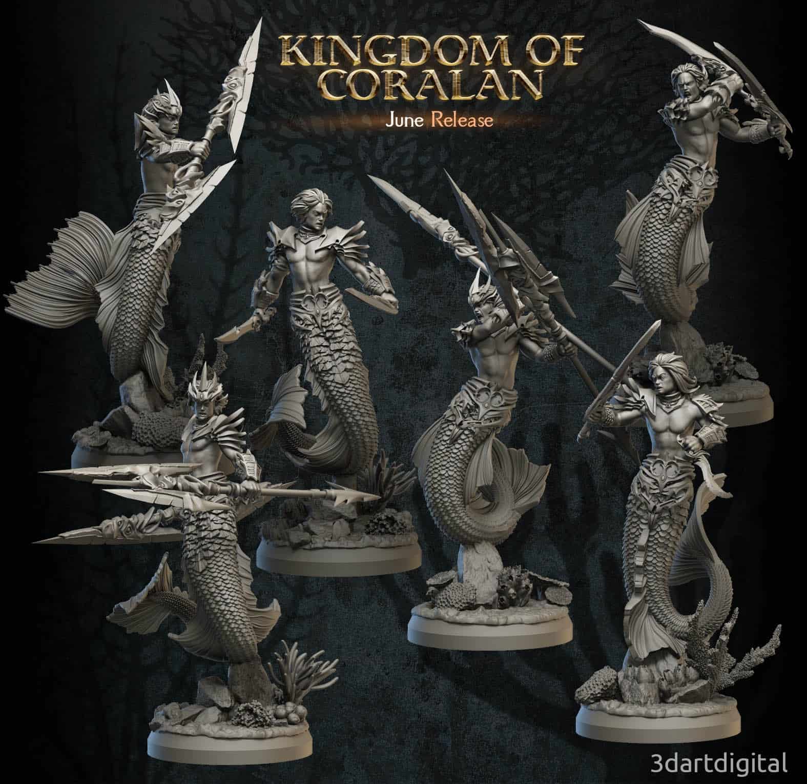 Meervolk Krijgers (Merfolk Warriors) (Modulair, Poses)