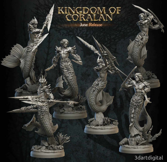 Meervolk Krijgers (Merfolk Warriors) (Modulair, Poses)