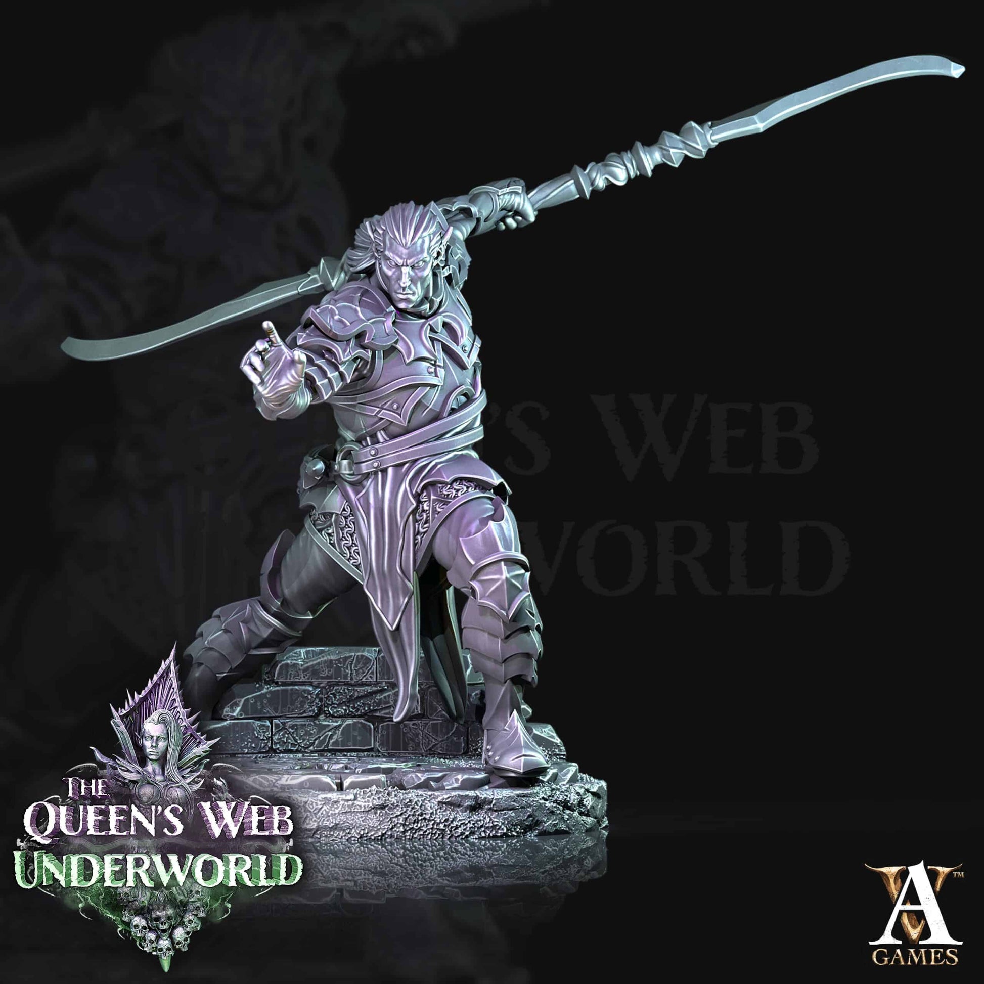 Dark Elf krijger (Dark Elf Fighter) (poses)